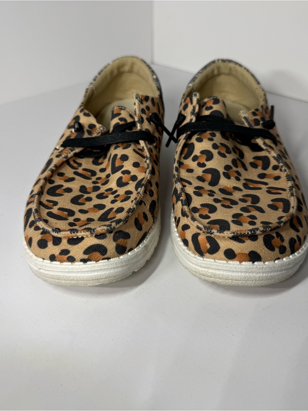 Hey Dude Women’s Leopard Print Moccasins - Tan/Black
